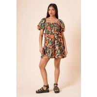 Dorothy Perkins Women's Petite Shirred Bodice Mini Dress in Floral | Size: 6