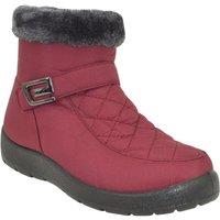 Chums Women's Wide EE Fit Quilted Top Side Zip Showerproof Boot in Dark Red | Size: 6