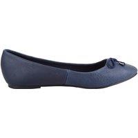 ABSOLUTE FOOTWEAR Women's Slip On Genuine Leather Formal Casual Pumps Ballerina Style Shoes in Navy | Size: 5