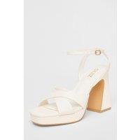 Quiz Women's White Faux Leather Platform Heels | Size: 8