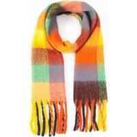 Sarta Women's Allie Heavyweight Scarf - Orange/Multi, Square Colour Block in Orange