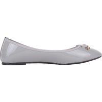ABSOLUTE FOOTWEAR Women's Slip On Faux Patent Leather Smart Casual Work School Ballerina Style Dolly Shoes in Grey | Size: 5
