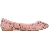 ABSOLUTE FOOTWEAR Women's Easy Slip On Snake Pattern Casual Ballerina Style Dolly Pump Shoes in Pink | Size: 7