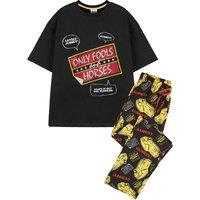 Only Fools and Horses Men's Short Sleeve Long Leg Pyjama Set | Black | Size: Large