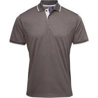 Premier Men's Coolchecker Contrast Pique Polo Shirt in Dark Grey | Size: 4XL