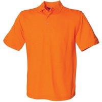 Henbury Men's Polycotton Heavy Polo Shirt in Orange | Size: Small