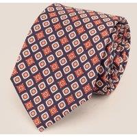 Oswin Hyde Men's Blue Motif Print Silk Tie
