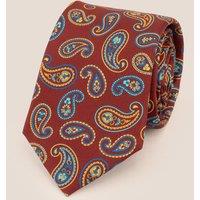 Oswin Hyde Men's Bordo Paisley Silk Tie in Burgundy