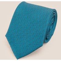 Oswin Hyde Men's Blue Pattern Print Silk Tie