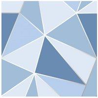 Fine Dcor Apex Geometric Wallpaper in Blue