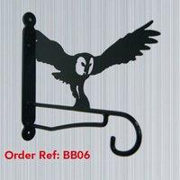 Poppyforge Owl Feature Bracket - Hanging Basket Holder - Steel - H33 cm - Black