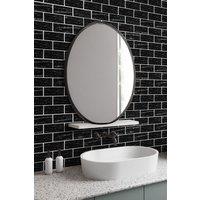 Living and Home 10 Pcs Peel and Stick 3D Portoro Black Marble Wall Tile Stickers Subway Tiles