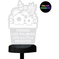 Personalised Memento Company Personalised Plant Pot Outdoor Solar Light in Clear