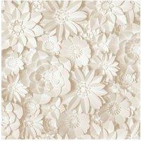 Fine Dcor 3D Flower Wallpaper in Natural