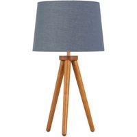 First Choice Lighting Voyage - Dark Oak Table Lamp or Bedside Light with Grey & Gold Shade in Brown