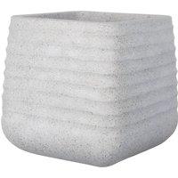 Primrose Square Ridged Outdoor Planter Garden Flower Pot 28cm in Grey