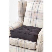 Homescapes Faux Suede Armchair Booster Cushion in Black | Size: 50 cm x 50 cm