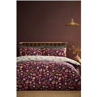 Catherine Lansfield 'Autumn Pumpkins' Reversible Duvet Cover Set in Plum | Size: Double