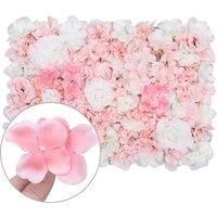 Neel Blue Artificial Flower Wall Panel Decorative Wedding Photography Backdrop in Dusty Pink