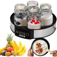 Trendi Digital Yoghurt Maker with 7 Glass Jars Electric with LED Display & Timer in Black