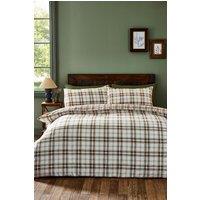 Catherine Lansfield 'Kelso Check' Reversible Duvet Cover Set in Burnt Orange | Size: Single