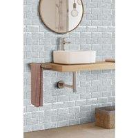 Living and Home 10 Pcs Peel and Stick 3D Tundra Grey Marble Wall Tile Stickers Subway Tiles