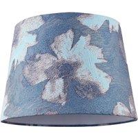 Happy Homewares Duck Egg & Blue Floral Drum Lamp Shade with Cotton Inner Lining in Duck Egg Blue | Size: 10 inches