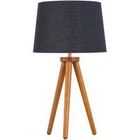 First Choice Lighting Voyage - Dark Oak Table Lamp or Bedside Light with Black & Gold Shade in Brown