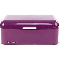 Calitek Bread Bin Kitchen Counter Vintage Style Coated Carbon Steel Purple