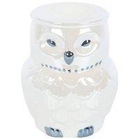 KDMD Owl Shaped Iridescent Oil Burner in White