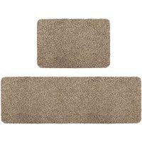 JVL Tanami Barrier Mat & Runner Set - Beige | Size: 50 cm x 150 cm