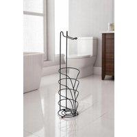 Showerdrape Vertu Chrome Toilet Roll Holder & Spare Combo in Black