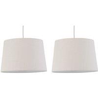 First Choice Lighting Set of 2 Zoey - Natural Linen Easy Fit Pendant or Lamp Shades