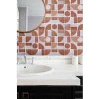 Living and Home 10 Pcs Self-adhesive 3D Geometric Pattern Square Wall Tile Stickers in Brown