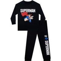 DC Comics Boy's Superman Pyjamas in Black | Size: 6-7 Years