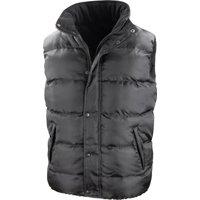 Result Men's Core Nova Lux Padded Fleece Lined Bodywarmer Jacket in Black | Size: XS
