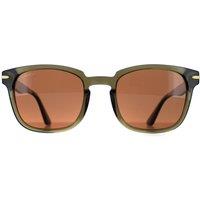 Serengeti Men's Square Shiny Crystal Dark Green Mineral Polarized Drivers Ethan