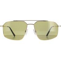 Serengeti Men's Aviator Shiny Light Gold Mineral Green 555nm Wayne
