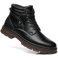 TOP STAKA SHOES Men's Comfort Stylish Simple Detailing Smart Boots with Lace & Zip Up in Black | Size: 7.5