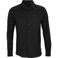 NEOBLU Men's Basile Piqu Long-Sleeved Shirt in Midnight | Size: Small
