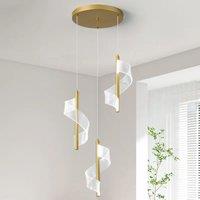Garwarm 3 - Light LED Gold Cluster Pendant Light in Clear
