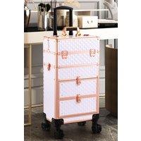Professional 3-in-1 Makeup Trolley Large Beauty Cosmetics Vanity Organizer Rolling Case
