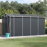 Berkfield Home Garden Shed Anthracite 191x385x198 cm Galvanised Steel in Black | Size: 191 x 385 x 198 cm