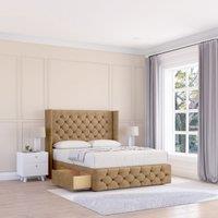 Luthor Dumfries Wingback Bed Set ,No Drawers & 54" Floor Standing Headboard
