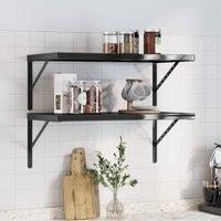 Berkfield Home Wall Shelves 2 pcs 75x40 cm Black Stainless Steel