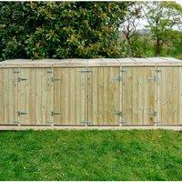 Buttercup Farm Shireburn Sextet Wheelie Bin Store, Timber, Fits 6 x 360L Wheelie Bins in Brown