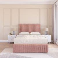 Sloomy Madison Divan Bed Set With No drawers & Matching Footboard - Plush Velvet in Pink | Size: Small Double