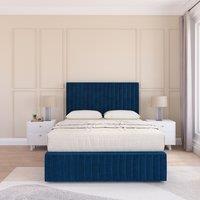 Sloomy Madison Divan Bed Set With No drawers & Matching Footboard - Plush Velvet in Navy | Size: Single