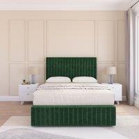 Sloomy Madison Divan Bed Set With No drawers & Matching Footboard - Plush Velvet in Emerald | Size: Super King