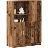 Berkfield Home 2 Piece Kitchen Cabinet Set Old Wood Engineered Wood in Brown